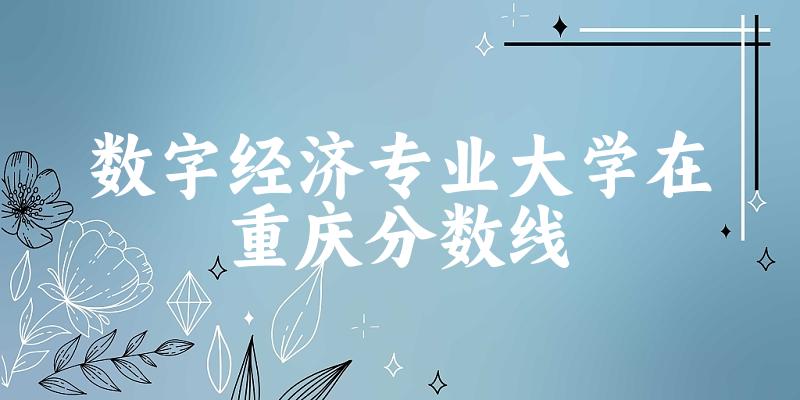 2024数字经济专业重庆录取
